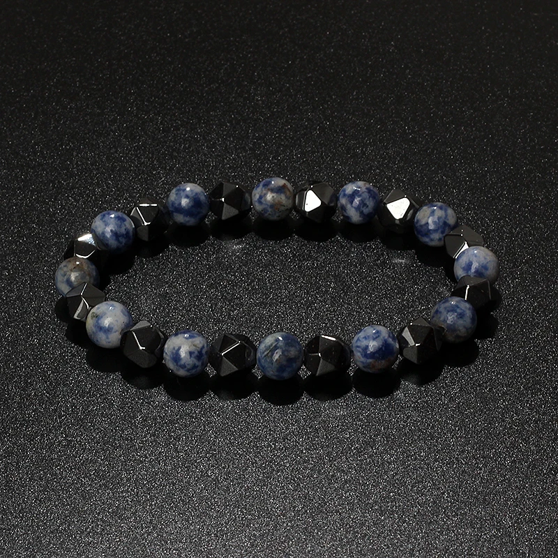 Natural Tiger Eye & Facettiertes Hämatit Armband – Bild 16