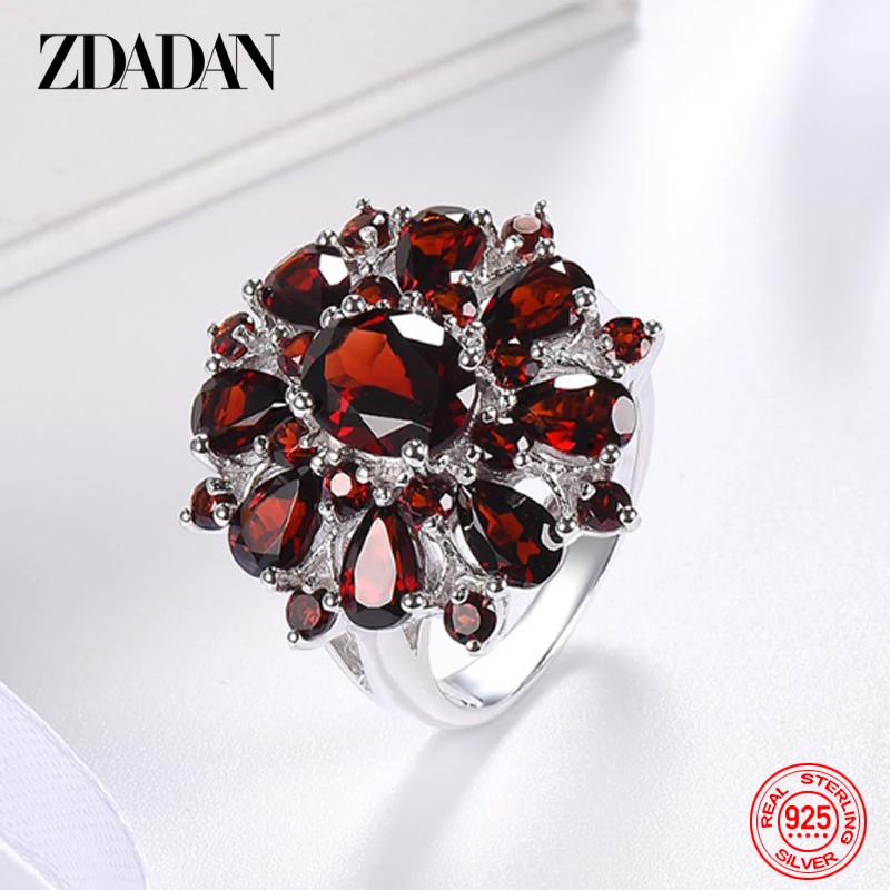 925 Sterling Silber Granatring – Bild 2