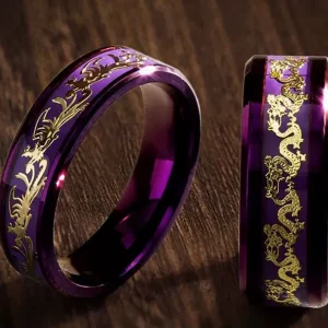 Lila Edelstahl Ring