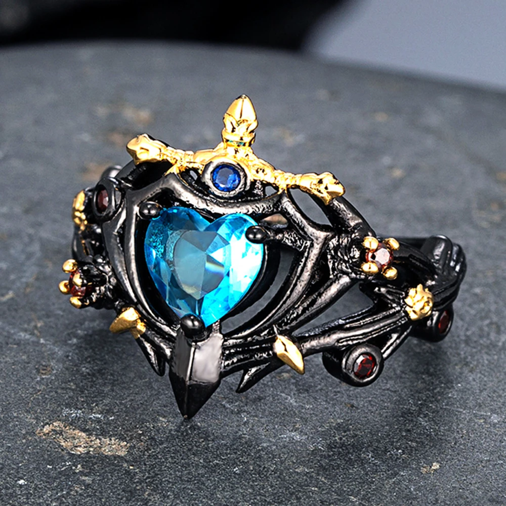 Damenringe 2er Set – Lila Cubic Zirkonia | Unregelmäßige Form im Europäischen & Amerikanischen Stil, Gothic & Stapelbar – Bild 2