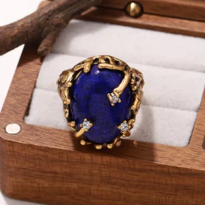 Vintage Lapis Lazuli – 18K Vergoldeter Ring