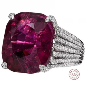 Luxuriöser 925 Sterling Silber Ring – 3ct AAA+ Zirkonia in Königsblau