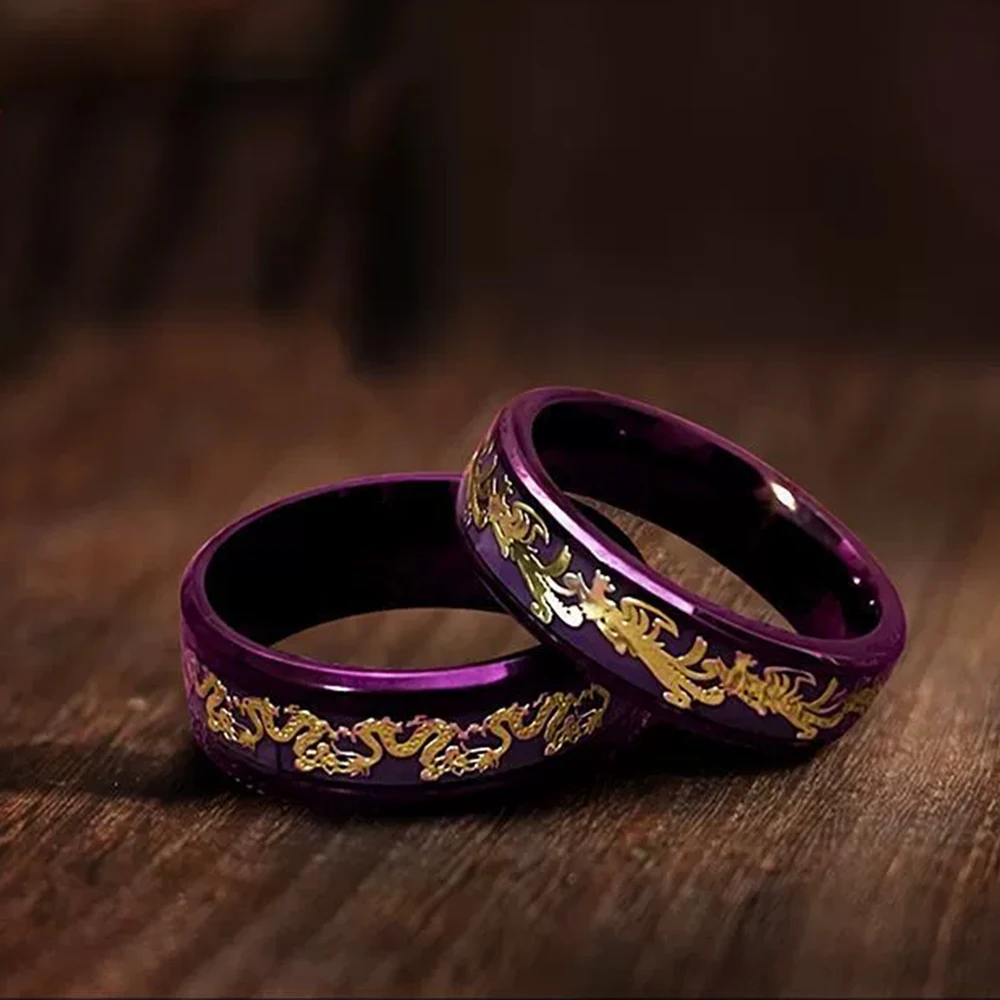 8mm Lila Tungsten & Edelstahl Ring – Bild 3