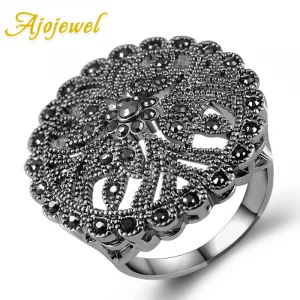 Vintage Blumen Ring mit Strass