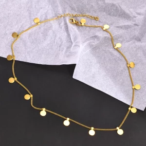 Zarte Mehrfach-Münz Kette aus Edelstahl