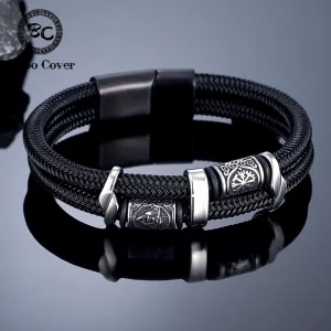 Doppel-Layer Stahlseil Armband – Wikinger Bracelet für Männer & Paare