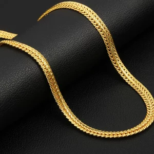 Lange Edelstahl Schlangenkette – Hip-Hop Snake Link Chain für Sie & Ihn (Gold & Silber)