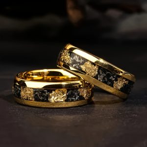 316L Edelstahl Meteorite Ring