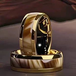 Edelstahl Herrenring in Gold