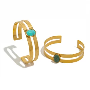 Turquoise Gold Armreif