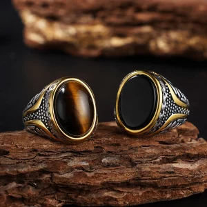 Tigerauge Statement Ring