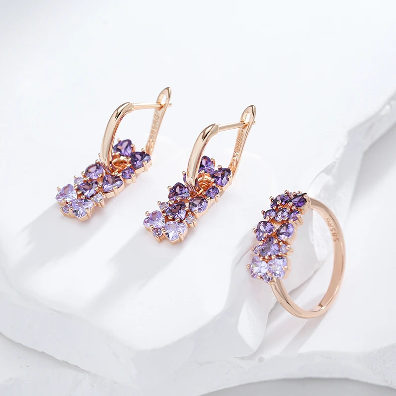 Purple Zircon Ohrringe – Bild 4