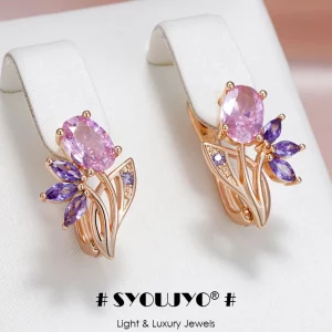 Purple Flower Earrings