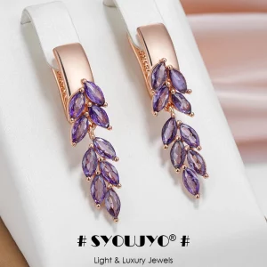 Purple Leaf Earrings