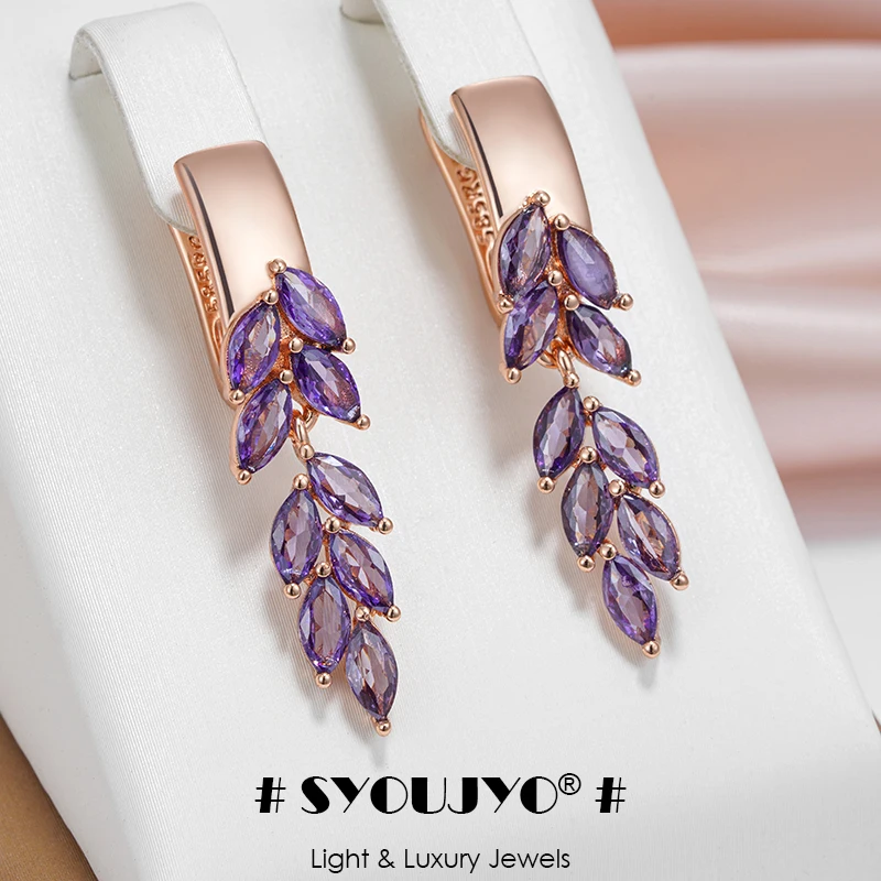 Purple Leaf Earrings