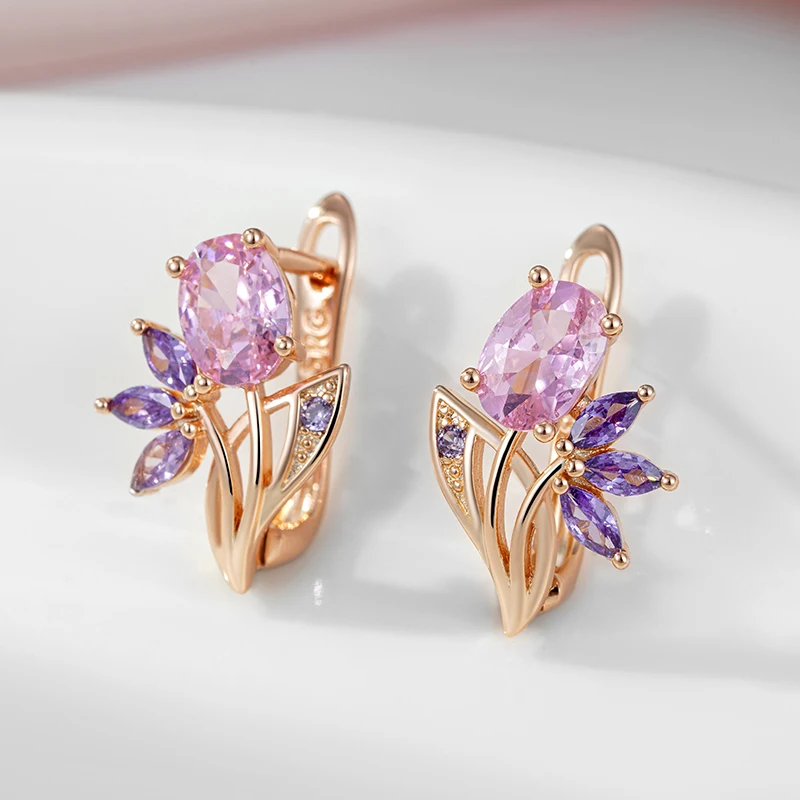 Purple Flower Earrings – Bild 3