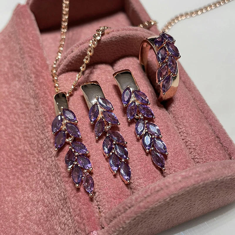 Purple Leaf Earrings – Bild 5