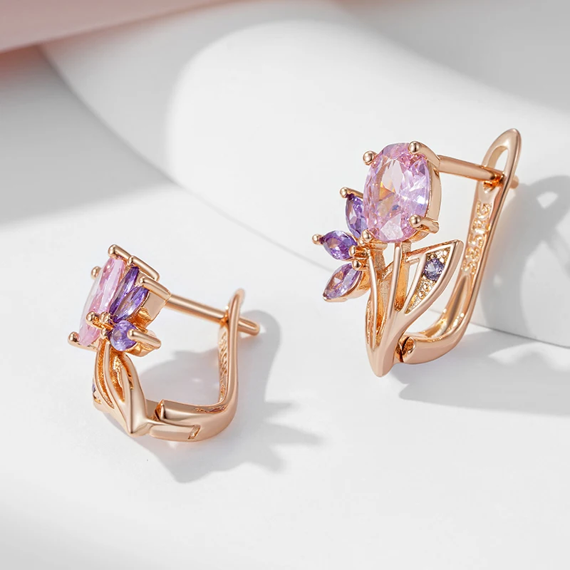 Purple Flower Earrings – Bild 4