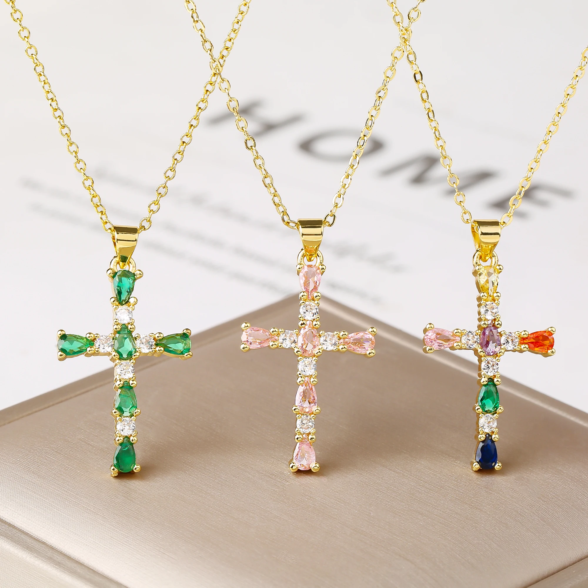 Rainbow Cross Kette