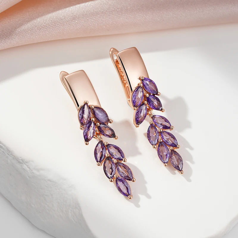 Purple Leaf Earrings – Bild 3