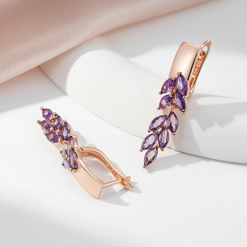 Purple Leaf Earrings – Bild 2